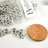 Antique Silver 2024 Metal Graduation New Year Pendant Jewelry Charms with Loop for Hanging on Bracelet, Necklace, Anklet etc~Sold Individually