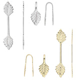 Plated Brass Metal Leaf Shaped 29mm Long Fold Over Glue On Jewelry Finding Bails To Make Pendants & Charms for Undrilled Items~Sold Individually
