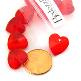 Faceted Glass 14mm Heart Focal Drop Beads with 1.5mm Hole for Charms or Pendants~Sold Individually