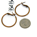 Antique Copper Plated Brass Plain Leverback Omega Lever Rustic Vintage Hoop Earrings with Antiqued Finish ~ Sold Individually