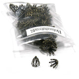 Big 12mm Plated Brass Bell Bead End Cap Charm Settings with Loop Ring & 7 Legs~Sold Individually