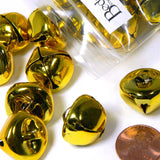 Big 3/4 inch 20mm Iron Christmas Craft Metal Jingle Bell Charms with Loop for Hanging & Clappers to make Santa Sleigh Sound~Sold Individually