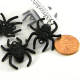 Big 1/8 inch (29mm) Black Metal Spooky Halloween Spider Pendant Jewelry Charms with 1.6mm Hole Ring for Hanging~Sold Individually