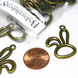 Hollow 1 1/4 inch Big Easter Bunny Rabbit Floppy Ear Jewelry Pendant Charms for Necklace, Bracelet, Earrings and so Much More~Sold Individually