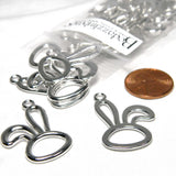 Hollow 1 1/4 inch Big Easter Bunny Rabbit Floppy Ear Jewelry Pendant Charms for Necklace, Bracelet, Earrings and so Much More~Sold Individually