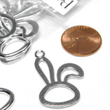 Hollow 1 1/4 inch Big Easter Bunny Rabbit Floppy Ear Jewelry Pendant Charms for Necklace, Bracelet, Earrings and so Much More~Sold Individually
