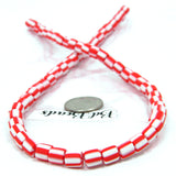 Red & White Candy Cane Striped Polymer Clay 6mm Round Barrel Christmas Beads with Hole for Jewelry and Crafts ~ 15 1/2 inch Strand