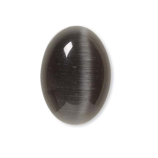 Grade A Glass Cat's Eye 14mm x 10mm Domed Oval Flat Back Cabochon Embellishment Pieces for Jewelry, Mosaics, Wire Wrapping and other Crafts~Sold Individually