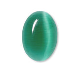 Grade A Glass Cat's Eye 14mm x 10mm Domed Oval Flat Back Cabochon Embellishment Pieces for Jewelry, Mosaics, Wire Wrapping and other Crafts~Sold Individually
