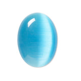 Grade A Glass Cat's Eye 14mm x 10mm Domed Oval Flat Back Cabochon Embellishment Pieces for Jewelry, Mosaics, Wire Wrapping and other Crafts~Sold Individually