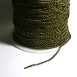 Thin Twisted Curb Link Unfinished Chain Plated Over Iron Metal Sold in Bulk by the Foot