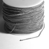 Thin Twisted Curb Link Unfinished Chain Plated Over Iron Metal Sold in Bulk by the Foot