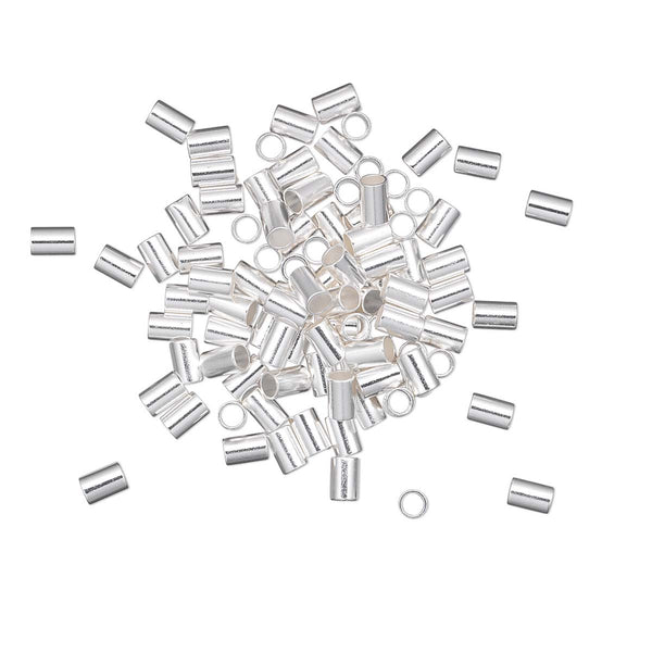 Crimp Tube Beads 3mm x 2mm Findings for Terminating the end of Jewelry Beading Cord & Wire Plated Over Brass Base Metal~Sold Individually