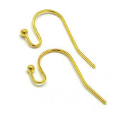 Fishhook Hook Earwire Earring Findings With Open Fancy Ball Loop Plated Over Brass Base Metal~Sold Individually