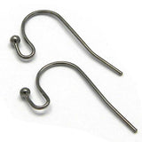 Fishhook Hook Earwire Earring Findings With Open Fancy Ball Loop Plated Over Brass Base Metal~Sold Individually
