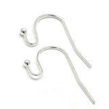 Fishhook Hook Earwire Earring Findings With Open Fancy Ball Loop Plated Over Brass Base Metal~Sold Individually