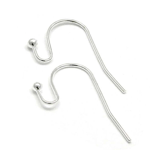 Fishhook Hook Earwire Earring Findings With Open Fancy Ball Loop Plated Over Brass Base Metal~Sold Individually
