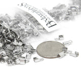 Plated 6mm Fold Over Crimp Tube Jewelry Findings for 1mm - 1.5mm Bead Cording & Wire Ends with Loop for Connecting ~ Sold Individually