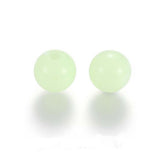 Luminous Light Pale Green Bright Glow in the Dark Plastic Acrylic Round Loose Glowing GID Jewelry Beads with Holes~Sold Individually