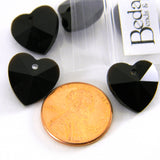 Faceted Glass 14mm Heart Focal Drop Beads with 1.5mm Hole for Charms or Pendants~Sold Individually
