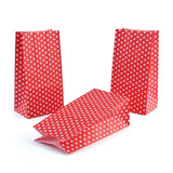 Red & White Polka Dot Small Lunch Bag Style Gift Giving Bags for Christmas, Birthday, Mother's Day, Candy Presents and more with Round Spots~Sold Individually
