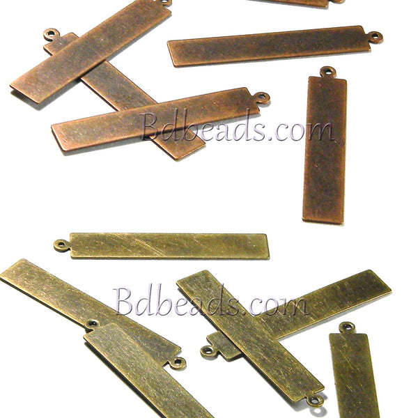 Blank 41mm Long Flat Rectangle Stamp Tag Charm Pendants for DIY Stamping or Engraving~Sold Individually