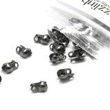 Side Fold Clamshell Bead End Tips with Double Loop Hide Knots & Crimp Beads~Sold Individually