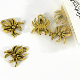 Antique 5/8 inch (17mm) Spider Bug Charm Pendants Plated Over Pewter Base Metal~Sold Individually