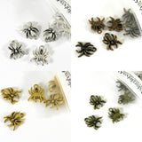 Antique 5/8 inch (17mm) Spider Bug Charm Pendants Plated Over Pewter Base Metal~Sold Individually