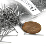 Surgical 304 Grade Silver Stainless Steel 21 Gauge 0.71mm 18mm Long Headpin Flat Head Pin Jewelry Findings~Sold Individually