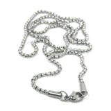 24 inch Long Hypoallergenic 304 Grade Stainless Steel 2mm Silver Box Chain Necklace with Lobster Clasp ~ Sold Individually