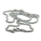 24 inch Long Hypoallergenic 304 Grade Stainless Steel 2mm Silver Box Chain Necklace with Lobster Clasp ~ Sold Individually