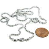 24 inch Long Hypoallergenic 304 Grade Stainless Steel 2mm Silver Box Chain Necklace with Lobster Clasp ~ Sold Individually