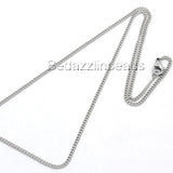 Surgical Grade 304 Stainless Steel 17 1/2 inch Long Thin Silver Twisted Curb Chain Necklaces~Sold Individually