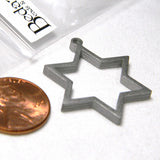 Surgical 304 Grade Stainless Steel Big Matte Silver 6 Point Star of David Hollow Open Back Frame Pendant Charm~Sold Individually