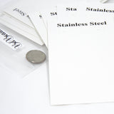 Big 4 1/4 inch Long x 2 1/2 inch Wide White Earring Display Cards with Black Stainless Steel Print for Hoops, Hooks, Kidney etc ~ Sold Individually