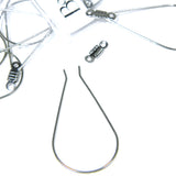 Stainless Steel 1 1/2 inch Silver Metal Teardrop Chandelier 21 Gauge Wire Beading Hoop Earring Findings with 2 Holes for Charms~Sold Individually