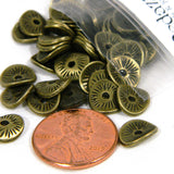 Wavy Textured 9mm x 8mm Curved Metal Rondelle Disc Spacer Jewelry Beads~Sold Individually