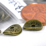 Wavy Textured 9mm x 8mm Curved Metal Rondelle Disc Spacer Jewelry Beads~Sold Individually
