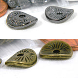 Wavy Textured 9mm x 8mm Curved Metal Rondelle Disc Spacer Jewelry Beads~Sold Individually