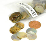 Iridescent Mussel Sea Shell Flat Round Coin Drop Charm Thin Disc Beads w/Hole~Sold Individually