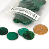 Iridescent Mussel Sea Shell Flat Round Coin Drop Charm Thin Disc Beads w/Hole~Sold Individually