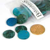 Iridescent Mussel Sea Shell Flat Round Coin Drop Charm Thin Disc Beads w/Hole~Sold Individually