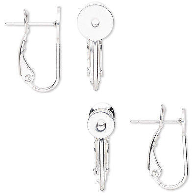 Stud Omega Back Post Earring Findings With Round Flat Pad for Cabochons~Sold Individually