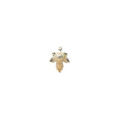 Maple Leaf 12mm 1/2 inch Drop Charms w/ Closed Loop Plated Brass Metal~Sold Individually