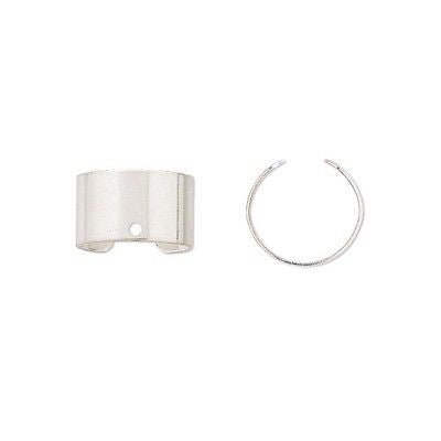 Adjustable Clip on Cuff Hoop Earring Findings with Hole for Dangle Charms~Sold Individually