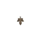 Maple Leaf 12mm 1/2 inch Drop Charms w/ Closed Loop Plated Brass Metal~Sold Individually