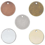 Flat Round Circle Blank Coin Engravable Stamping Charms Plated Brass Metal~Sold Individually