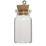 Little Clear Empty Glass Bottle Keepsake Jar Charm Pendant With Cork Lid & Loop~Sold Individually