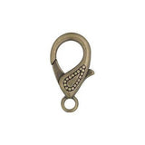 Big 1 inch 25mm Lobster Claw Clasps with Etched Design Plated Pewter Base Metal~Sold Individually